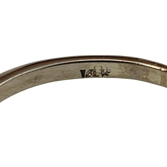 Vintage 14 Karat White Gold Diamond Flower Ring Size 8.75 #10469 - Picture 6 of 8